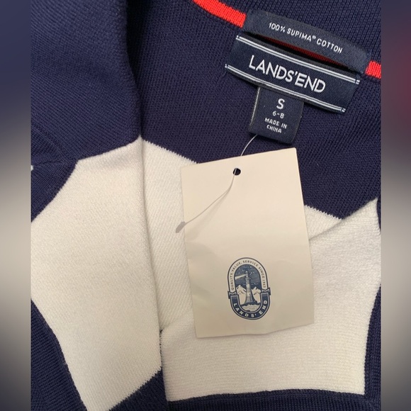 LANDSEND Wm 3Q Sleeve Sweater Jacket Supima Cotton/Fine Gauge/Double Breasted - Picture 8 of 9